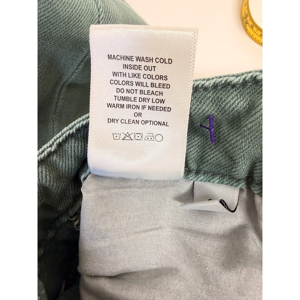High-Rise Sage Green Distressed Wide Leg Jeans - Picture 12 of 12